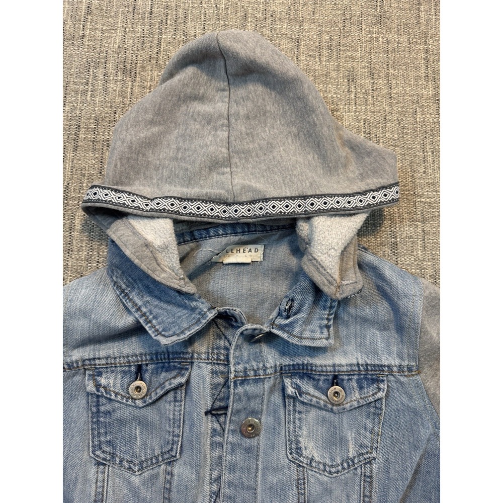 Bullhead Jeans Jacket Removable Hood Sweatshirt Girls Large - Picture 8 of 16